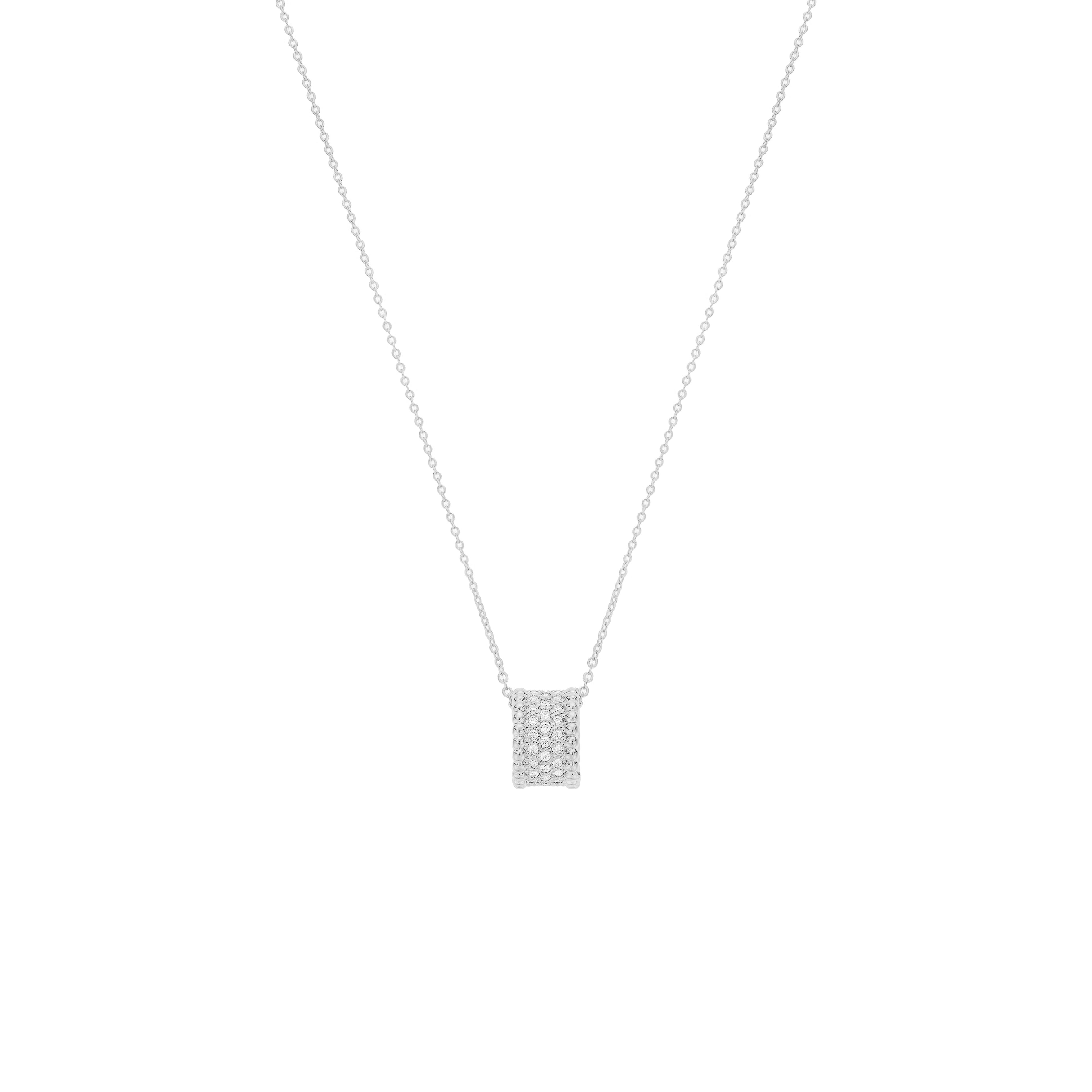 Rosa Round Crystal Pendant Necklace 14k Gold Plated Classic Style