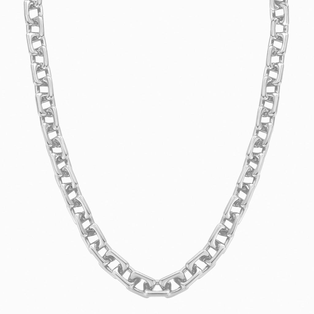 Frieze Geometric Chunky Chain Necklace 14k Gold Plated Statement Piece