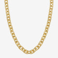 Frieze Geometric Chunky Chain Necklace 14k Gold Plated Statement Piece