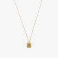 Matilda Black Crystal Rectangle Pendant Necklace 14k Gold Plated Vintage