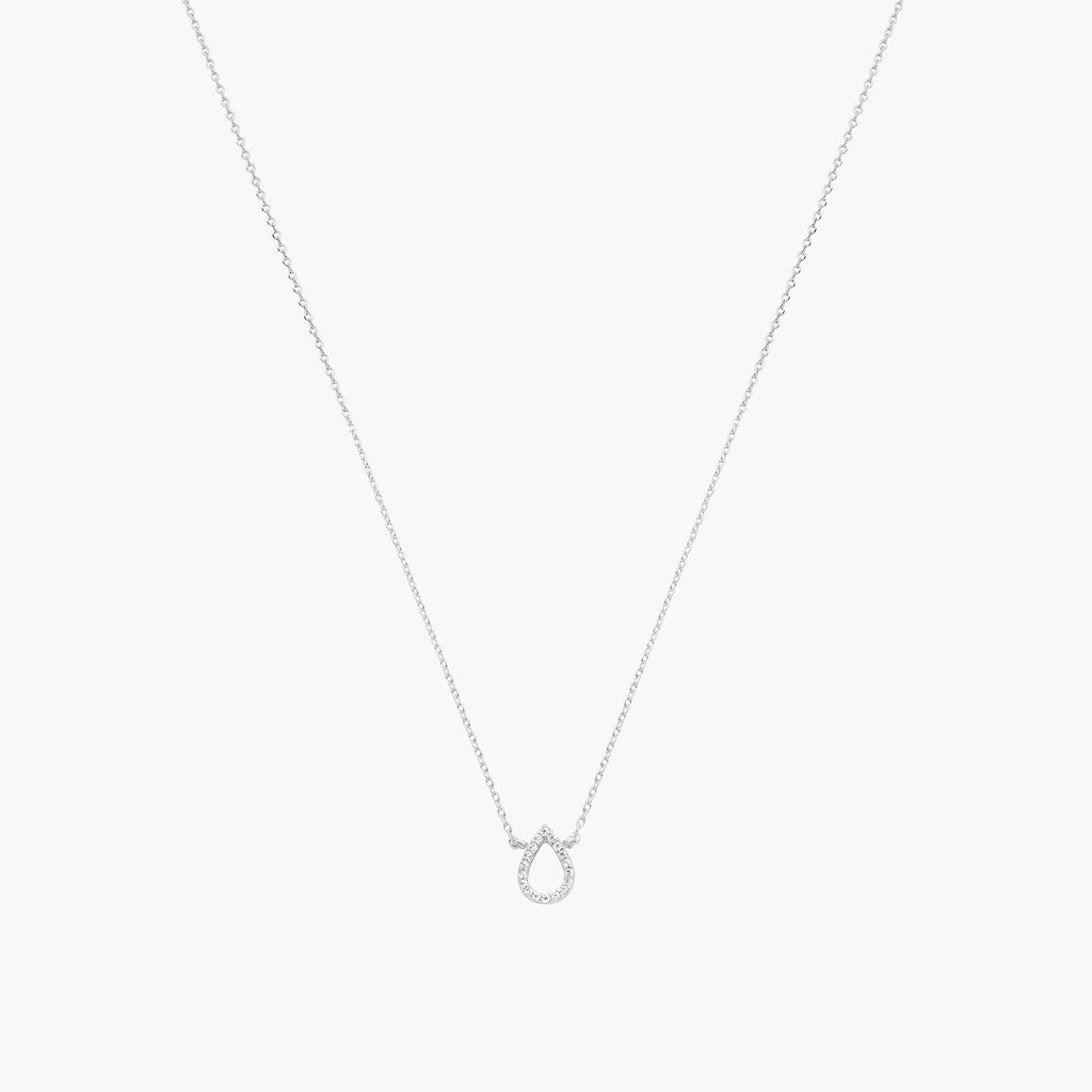 Livia Crystal Teardrop Pendant Necklace 14k Gold Plated Dainty Piece