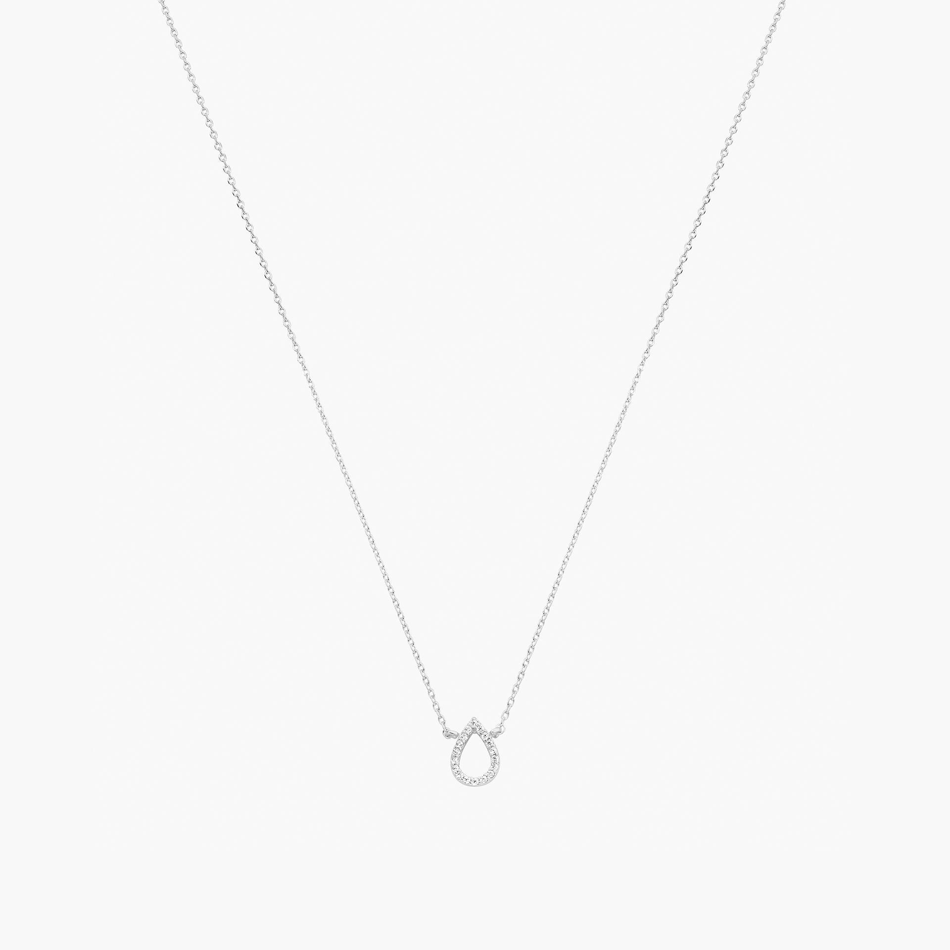 Livia Crystal Teardrop Pendant Necklace 14k Gold Plated Dainty Piece