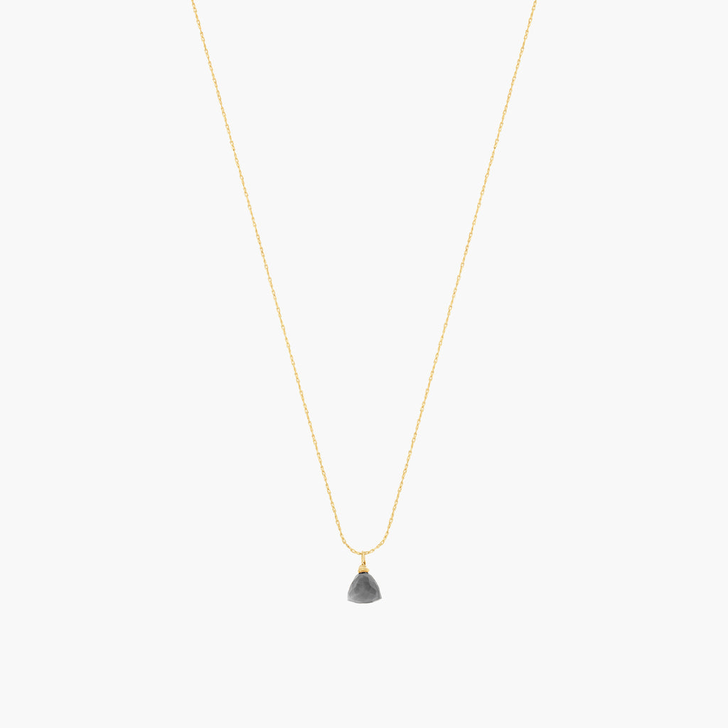 Melinda Small Natural Stone Pendant Necklace 14k Gold Plated Daily Wear
