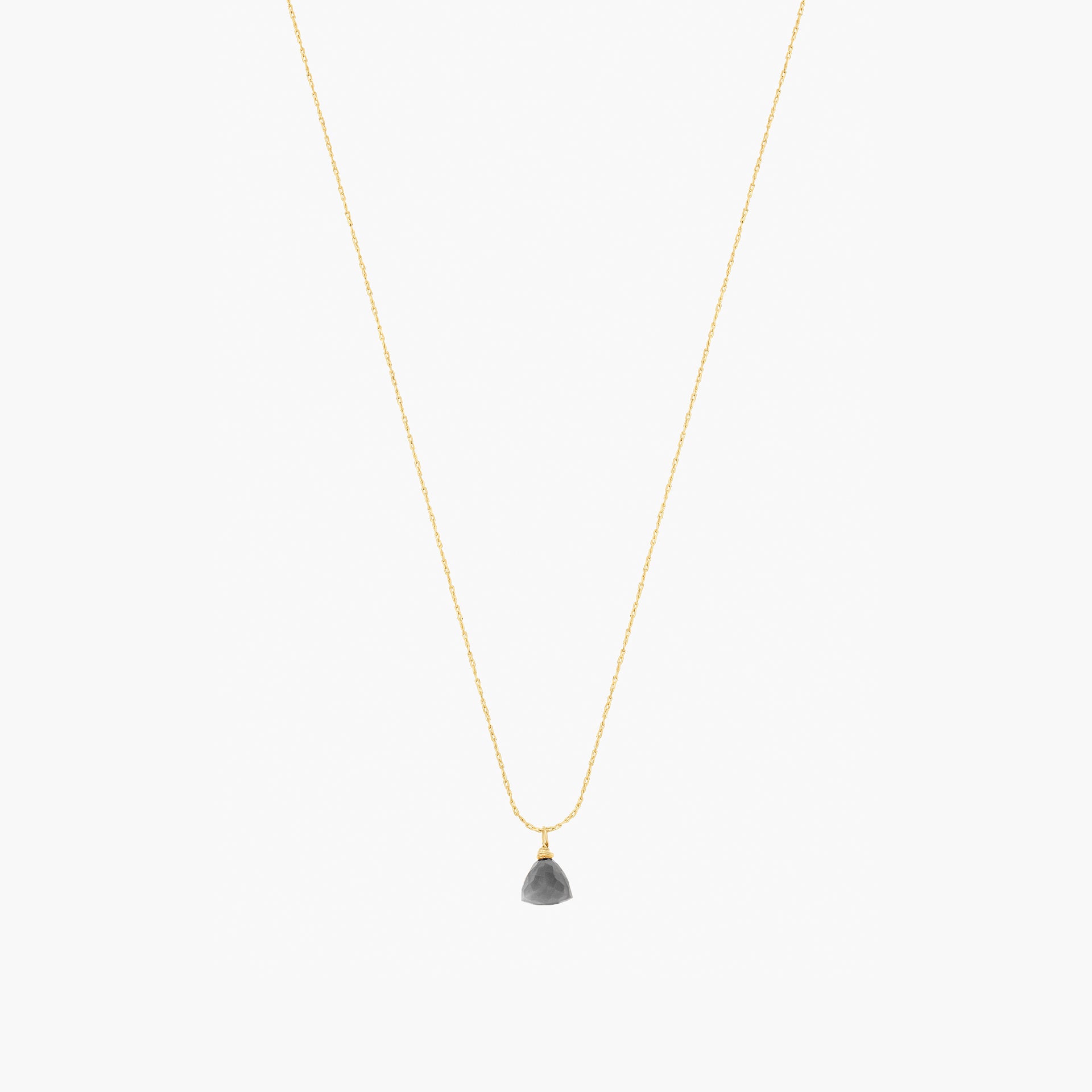 Melinda Small Natural Stone Pendant Necklace 14k Gold Plated Daily Wear