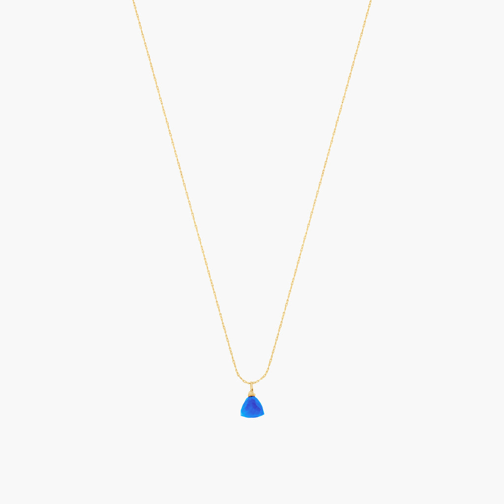 Melinda Small Natural Stone Pendant Necklace 14k Gold Plated Daily Wear