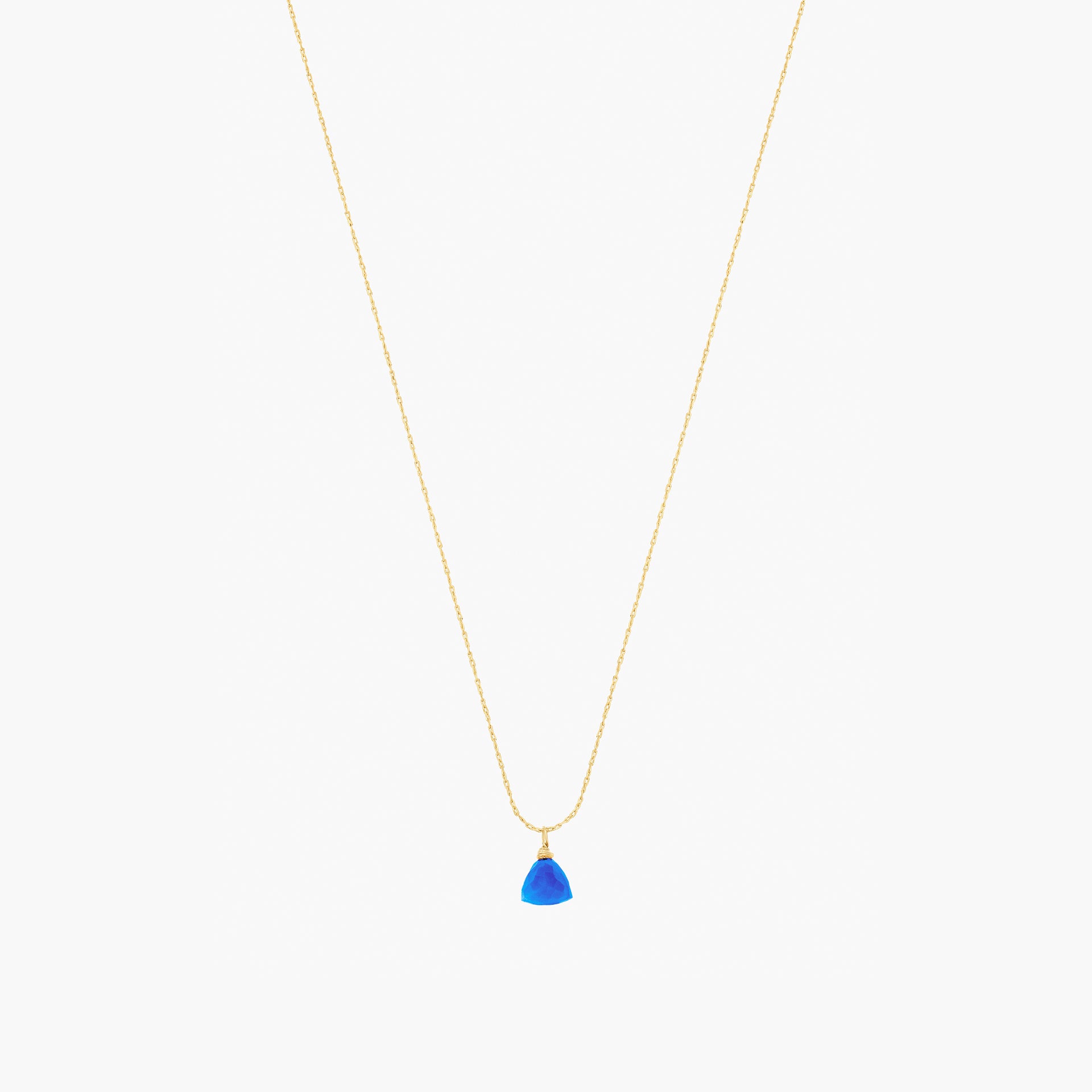 Melinda Small Natural Stone Pendant Necklace 14k Gold Plated Daily Wear