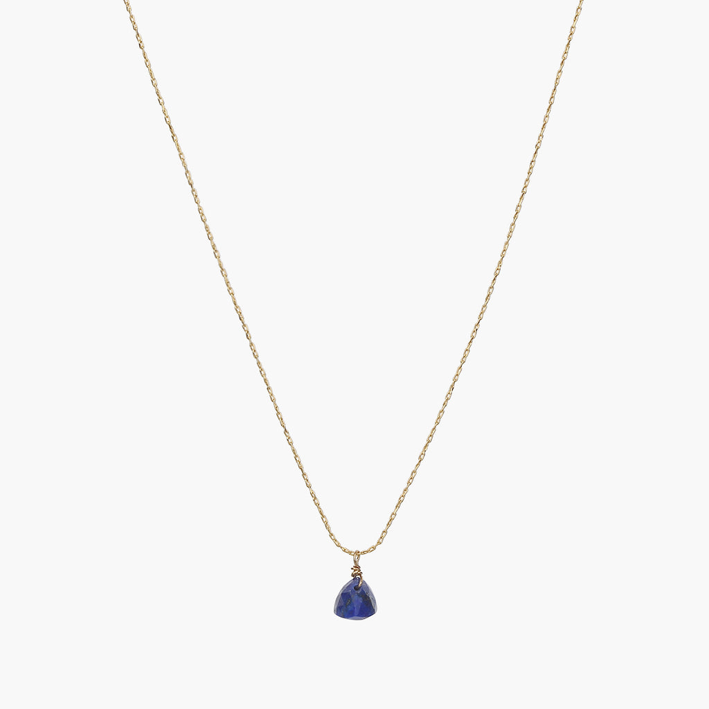 Melinda Small Natural Stone Pendant Necklace 14k Gold Plated Daily Wear