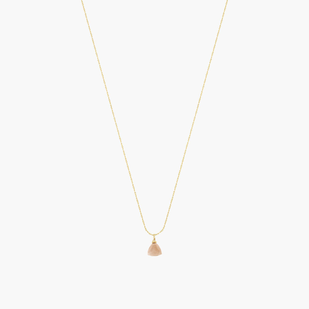 Melinda Small Natural Stone Pendant Necklace 14k Gold Plated Daily Wear