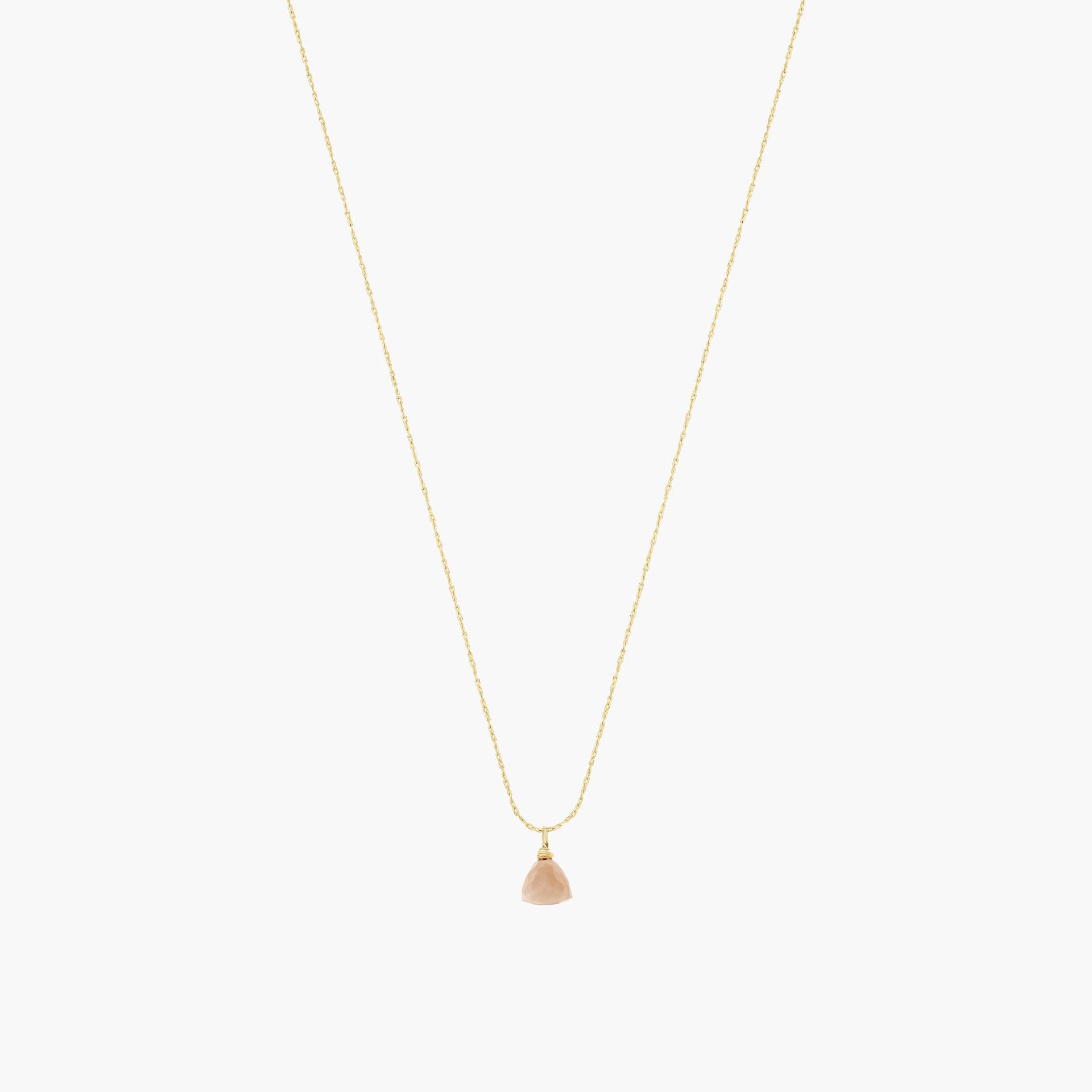 Melinda Small Natural Stone Pendant Necklace 14k Gold Plated Daily Wear