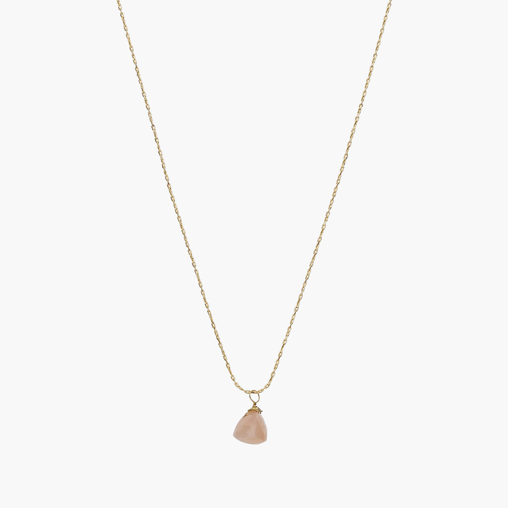 Melinda Small Natural Stone Pendant Necklace 14k Gold Plated Daily Wear