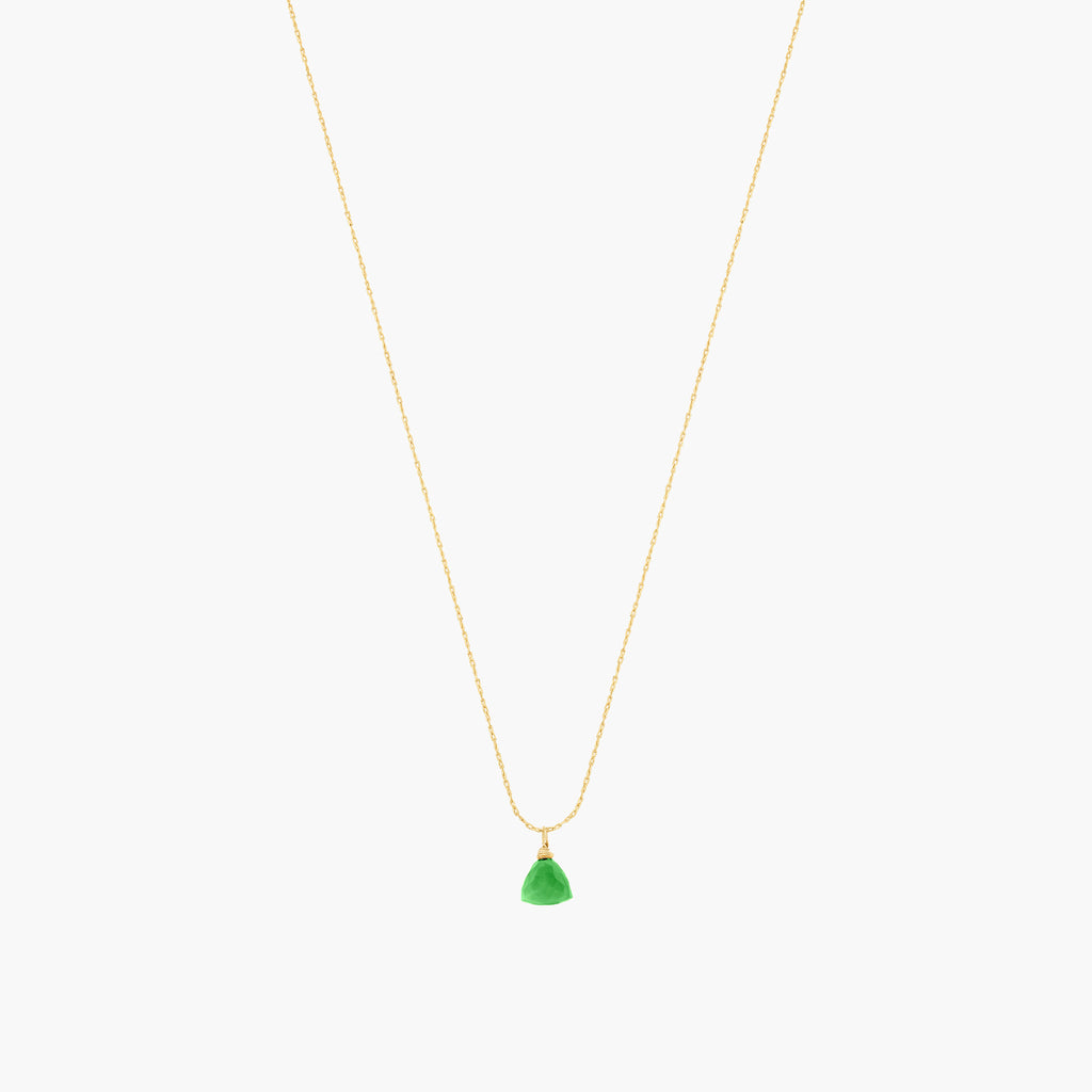 Melinda Small Natural Stone Pendant Necklace 14k Gold Plated Daily Wear