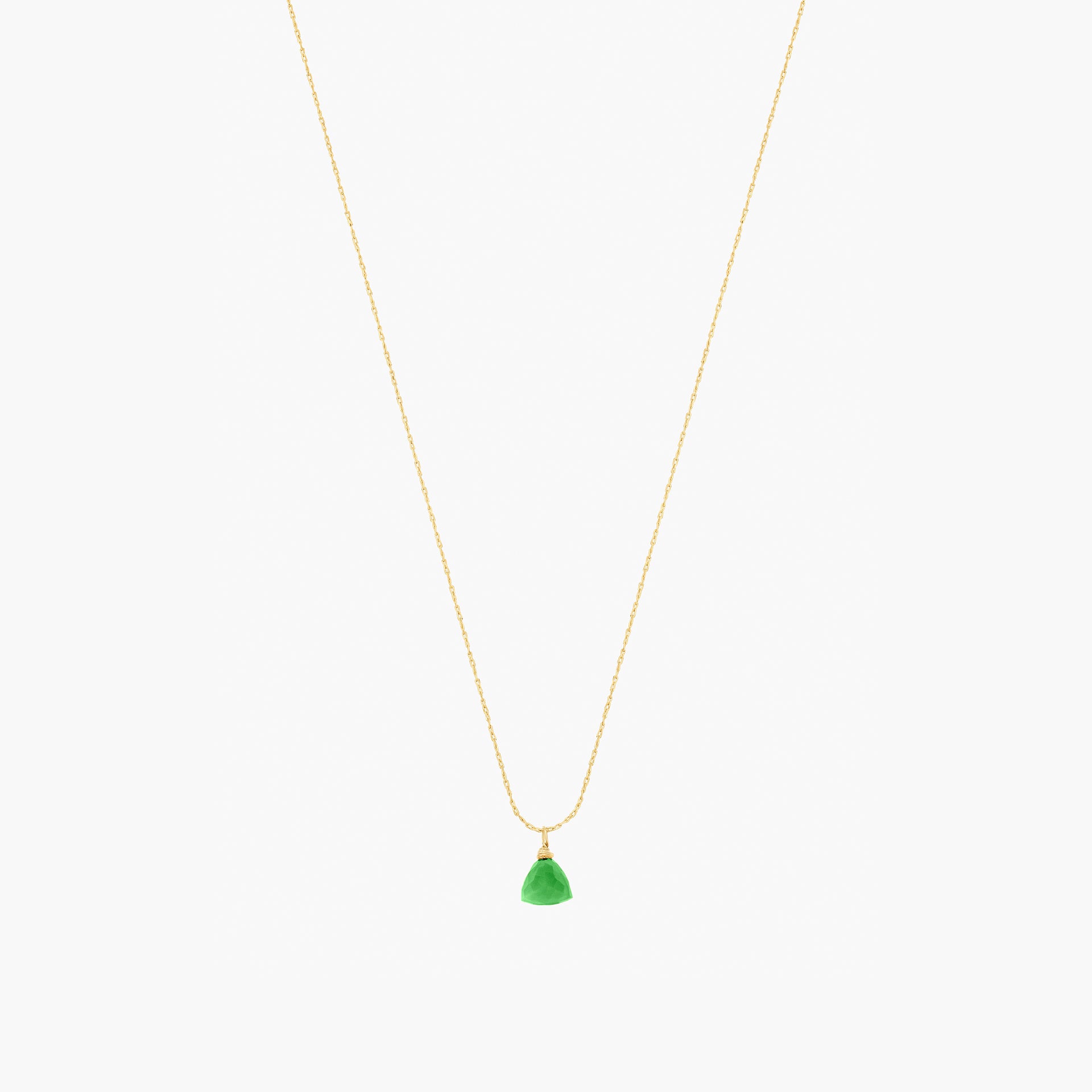 Melinda Small Natural Stone Pendant Necklace 14k Gold Plated Daily Wear