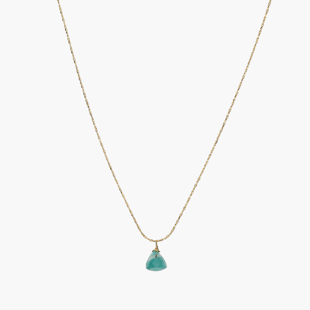 Melinda Small Natural Stone Pendant Necklace 14k Gold Plated Daily Wear