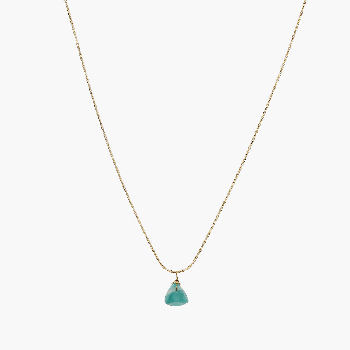 Melinda Small Natural Stone Pendant Necklace 14k Gold Plated Daily Wear