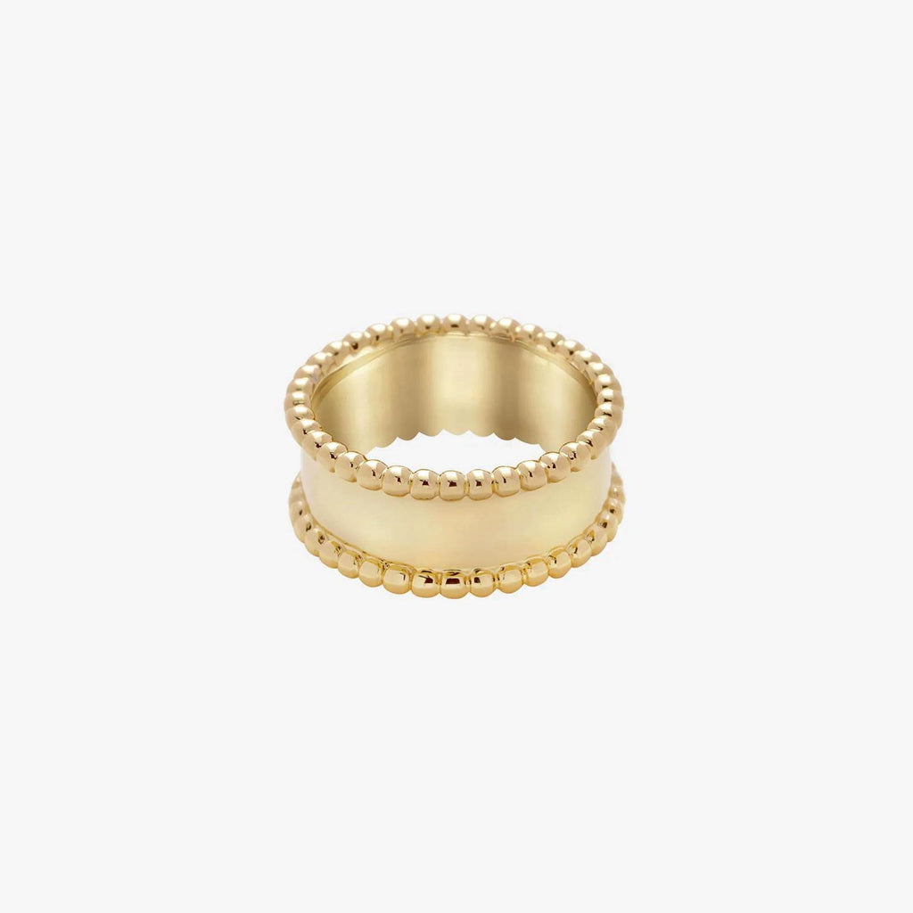 Leilani Polished Wide Band Ring 14k Gold Plated Statement Piece