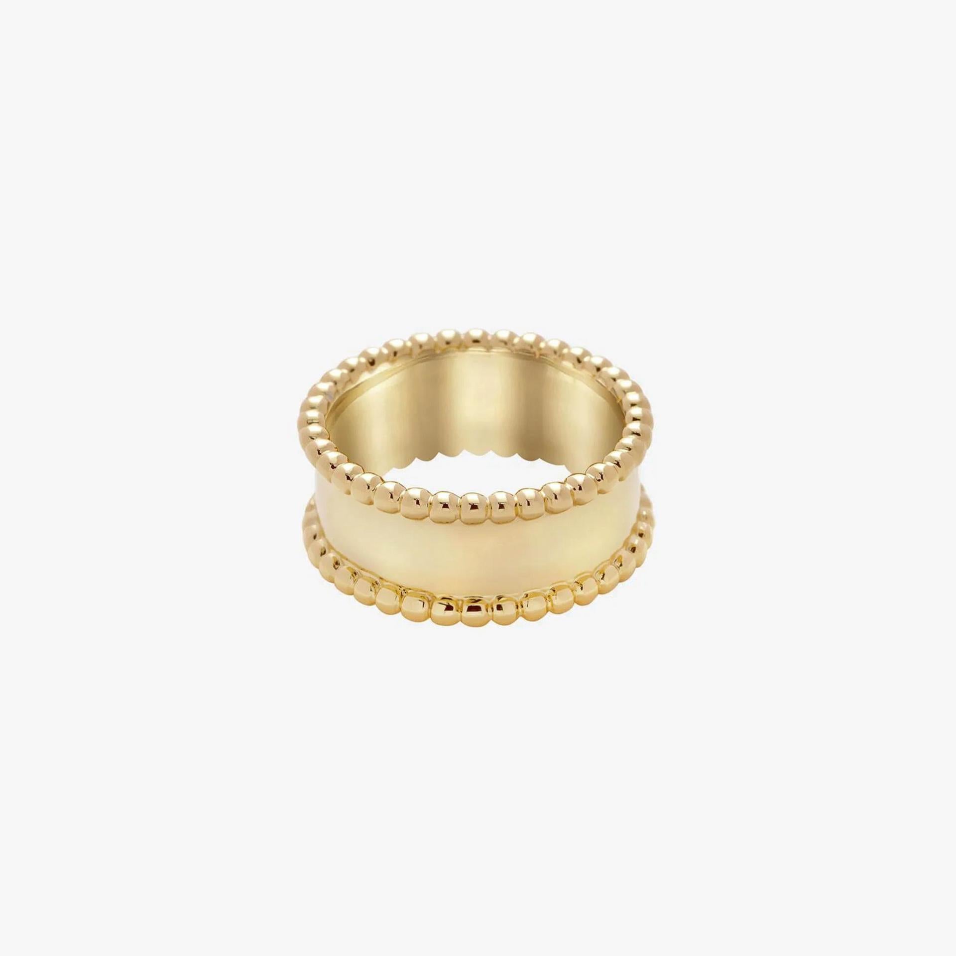 Leilani Polished Wide Band Ring 14k Gold Plated Statement Piece