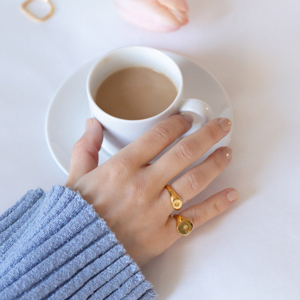 Sol Adjustable Pinky Ring 14k Gold Plated Minimal Style