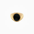 Kerry Black Stone Statement Ring 14k Gold Plated Unique Look