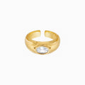Millie Crystal Adjustable Ring 14k Gold Plated Statement Piece