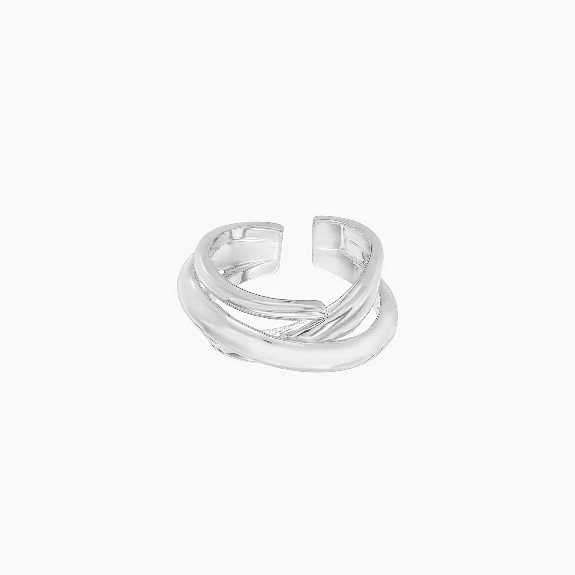 Coco Abstract Intertwined Geometric Adjustable Ring 14k Gold Plated Bold Statement