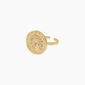 Maya Round Vintage Disk Adjustable Ring 14k Gold Plated Unique Style